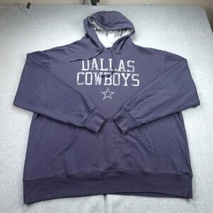 Dallas Cowboys Hoodie Men 2XL Navy Blue Sporty Pullover Authentic NFL Football